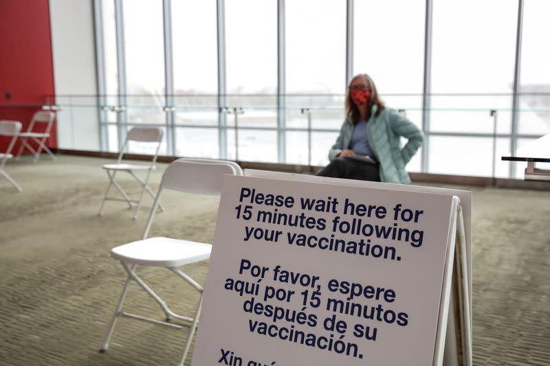 People are inoculated against the coronavirus disease (COVID-19) in Santa Clara