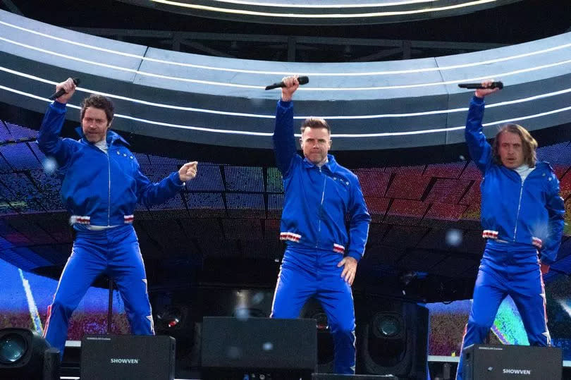 Take That perform live on stage at Ashton Gate Stadium in Bristol -Credit:Bristol Post