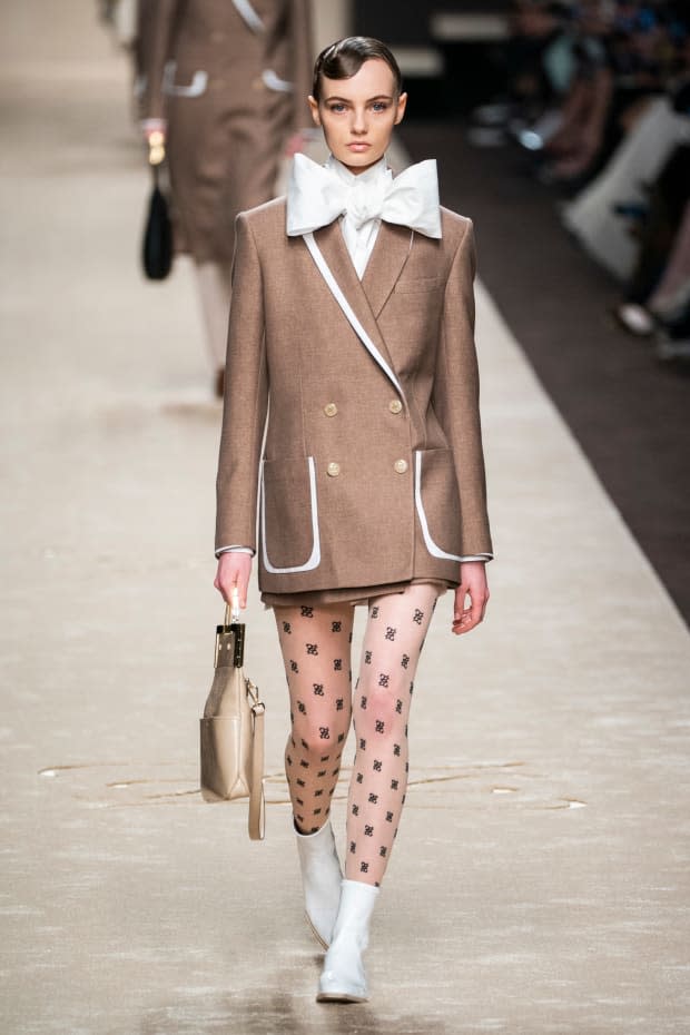 <p>A look from the Fendi Fall 2019 collection. Photo: Imaxtree</p>