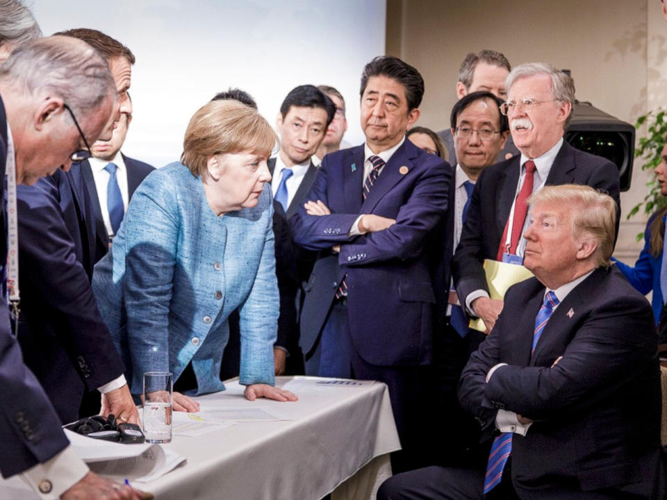 This picture has become the defining photo from the G7 summit (ASSOCIATED PRESS)