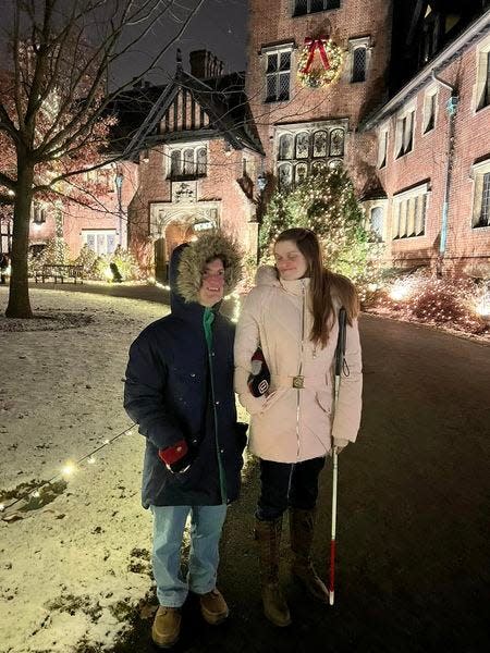 Alec Worth and Kaylee Arthurs are shown at Stan Hywet Hall & Gardens in Akron in December 2022.