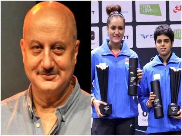 Anupam Kher, Manika Batra, Archana Girish Kamath (Image source: Twitter)