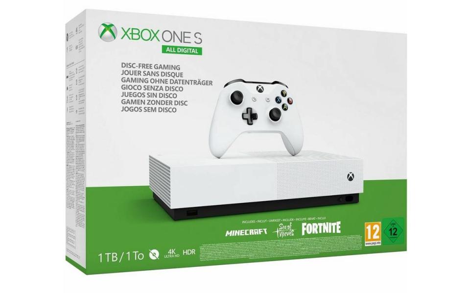 Xbox One S 1TB All Digital Console Fortnite & 2 Game Bundle cyber monday
