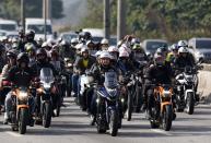 Brazil's President Bolsonaro leads motorcade rally in Sao Paulo