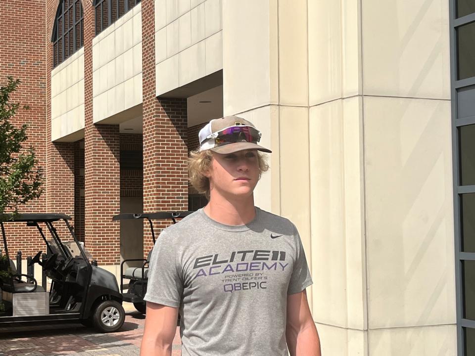 2022 quarterback Brock Glenn poses for a picture at the end of  his visit to Florida State the weekend of June 10-12.