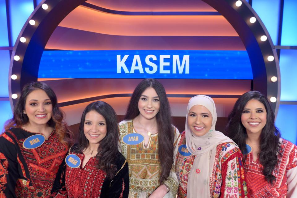 In order from left to right : Sabrin “Bina” Kasem, Mirah Abulaban, Ayah Abulaban, Noor Qasem and Afaf Qasem