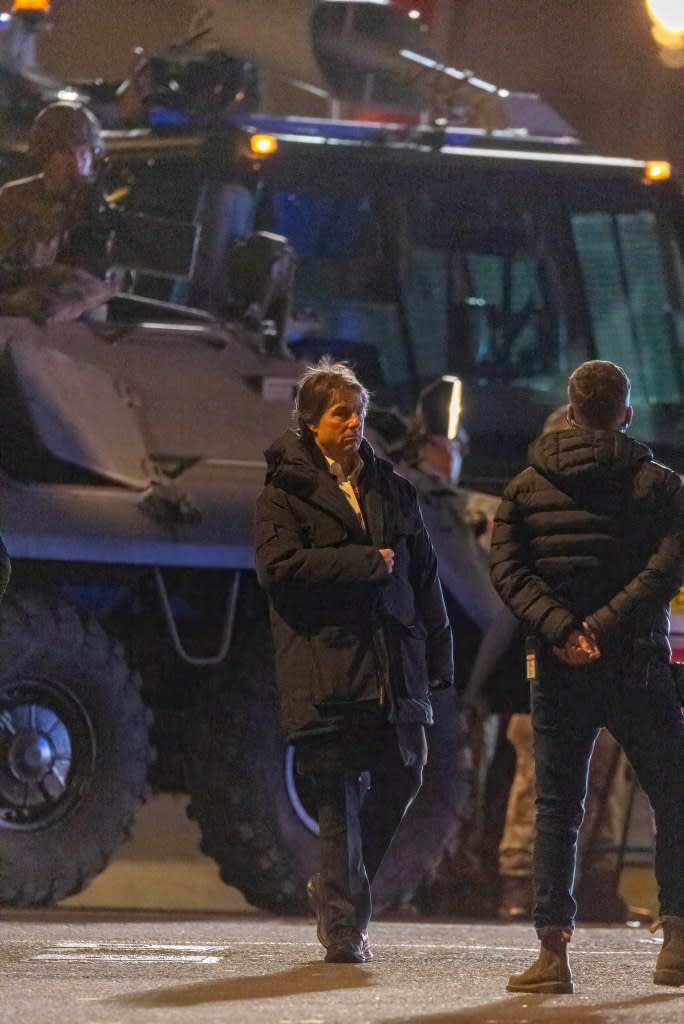 Many of the extras, who were dressed as members of the army, were also spotted carrying prop guns as they milled around several army jeeps waiting for their next take. Click News and Media/MEGA/SplashNews.com