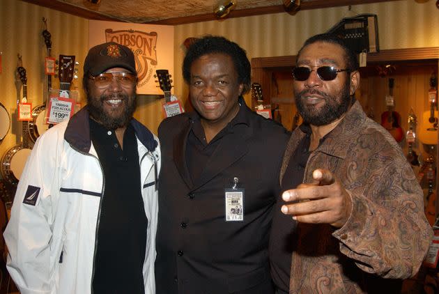 Eddie Holland, Lamont Dozier and Brian Holland pictured together in 2003 (Photo: Vince Bucci via Getty Images)