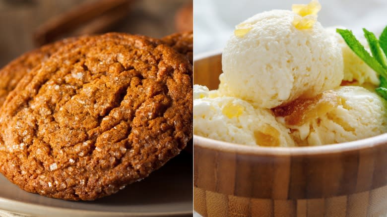 molasses cookies with ice cream