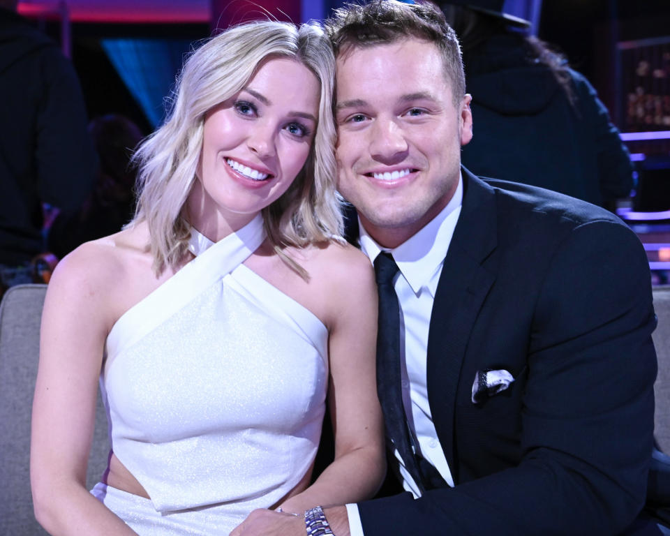 Colton Underwood (pictured with girlfriend Cassie Randolph) spills behind-the-scenes details about his experience on The Bachelor in his new memoir. (Photo: John Fleenor via Getty Images) 