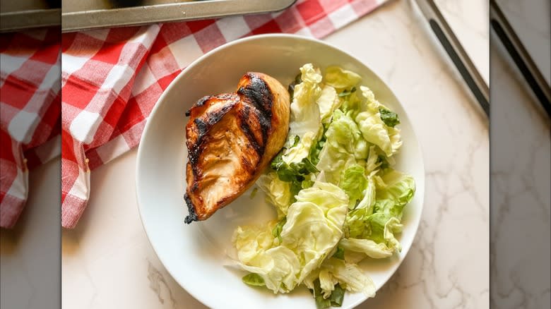 Wedding chicken with salad