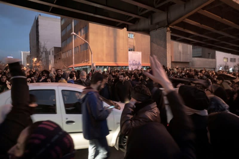 Protesters demonstrate in Tehran