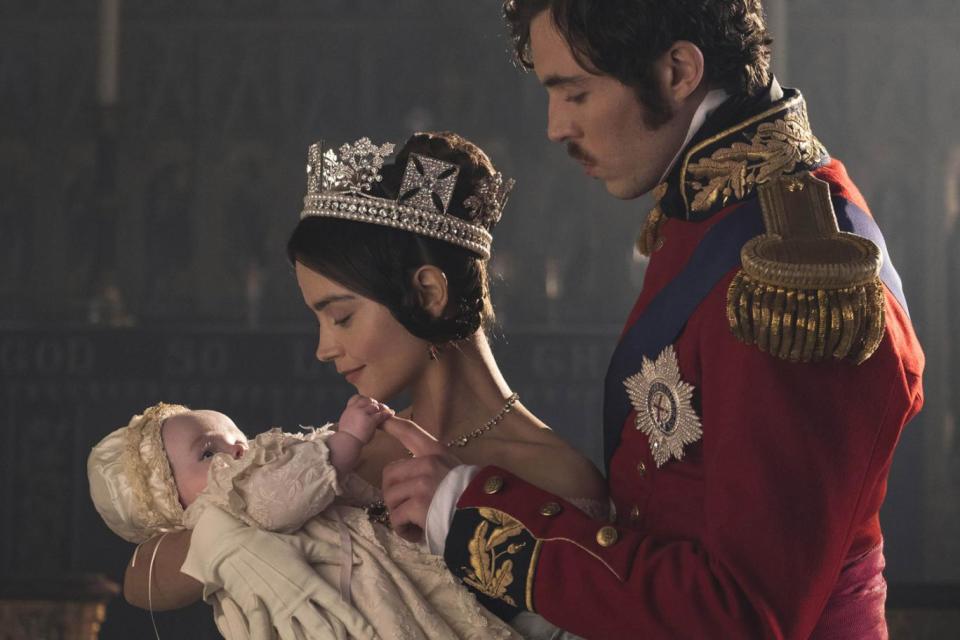 New parents: Jenna Coleman and Tom Hughes star as Victoria and Albert (Gareth Gattrell/ITV)