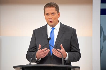 Conservative leader Andrew Scheer speaks during a debate hosted by Macleans/Citytv in Toronto