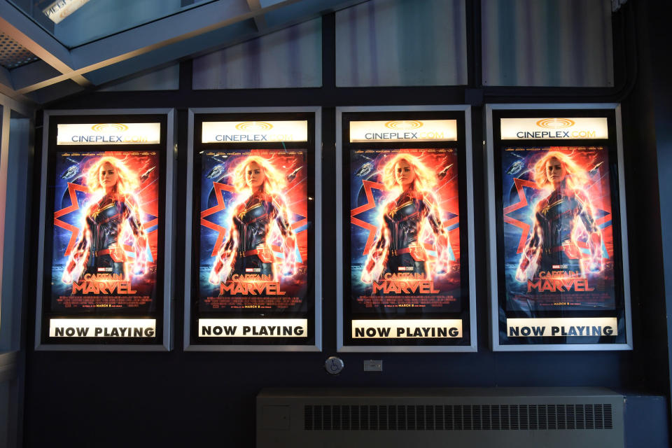 TORONTO, ONTARIO - MARCH 06: A general view of atmosphere at the 'Captain Marvel' Canadian Premiere held at Scotiabank Theatre on March 06, 2019 in Toronto, Canada. (Photo by GP Images/Getty Images for Disney Studios)