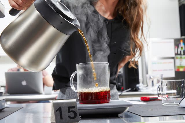 <p>People / Will Dickey</p> Pouring coffee into the Oxo Brew 8-Cup Coffee Maker