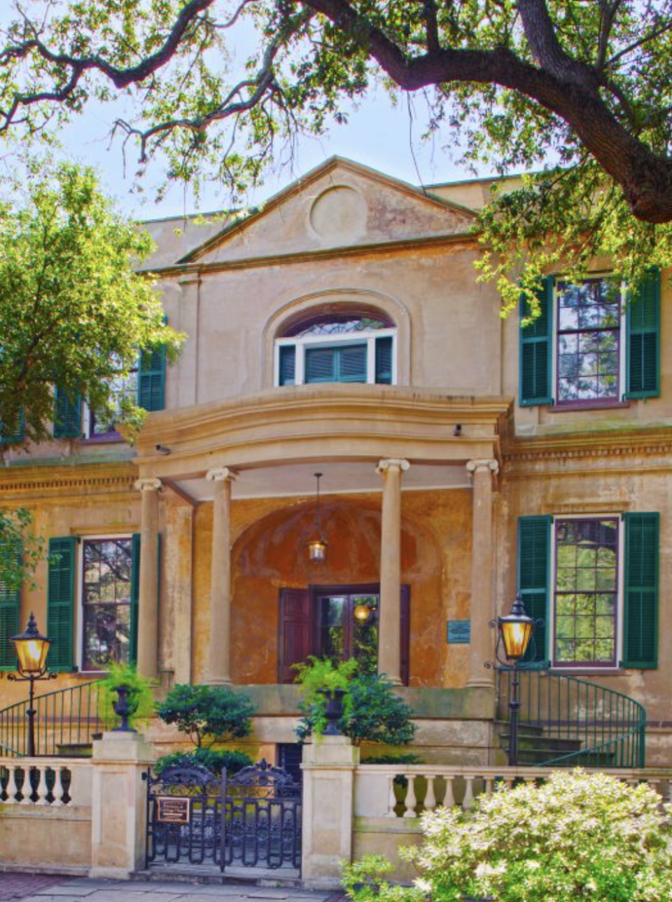 front of Owens Thomas House in savannah georgia