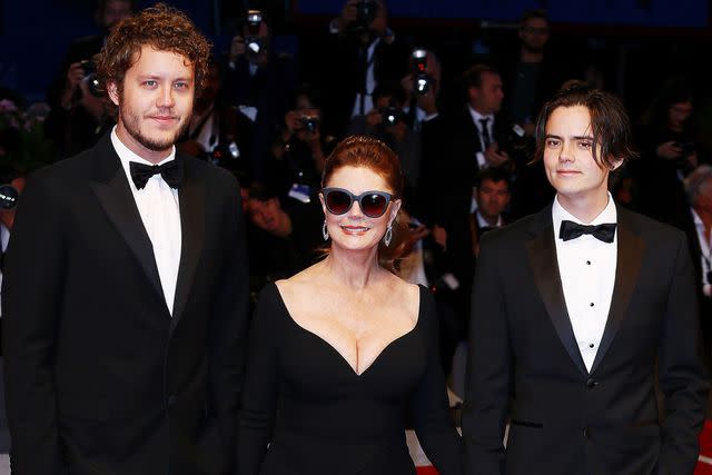 <p>Ernesto Ruscio/Getty</p> Susan Sarandon and her sons Jack Henry Robbins (R) and Miles Robbins (L) walk the red carpet ahead of the 'Victoria & Abdul' screening during the 74th Venice Film Festival at Sala Grande on September 3, 2017