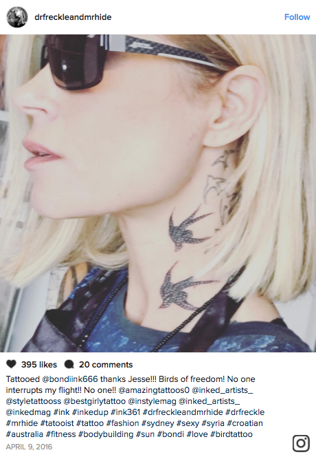 Australian makeup artist Gordana Poljak was denied entry to the Coogee Pavilion in Sydney, Australia, because of her intricate ink.