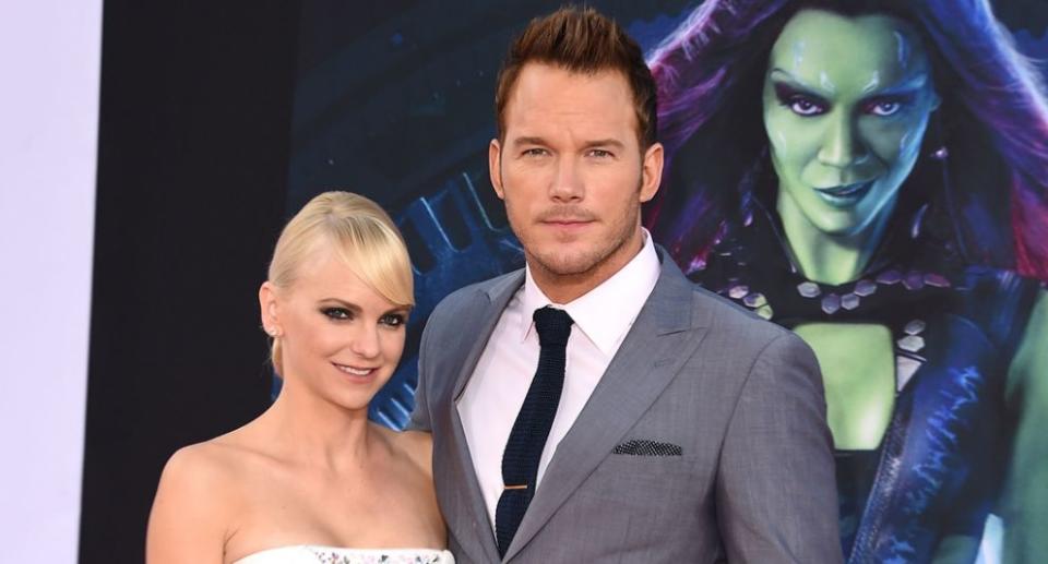 Anna Faris junto a Chris Pratt en momentos felices.