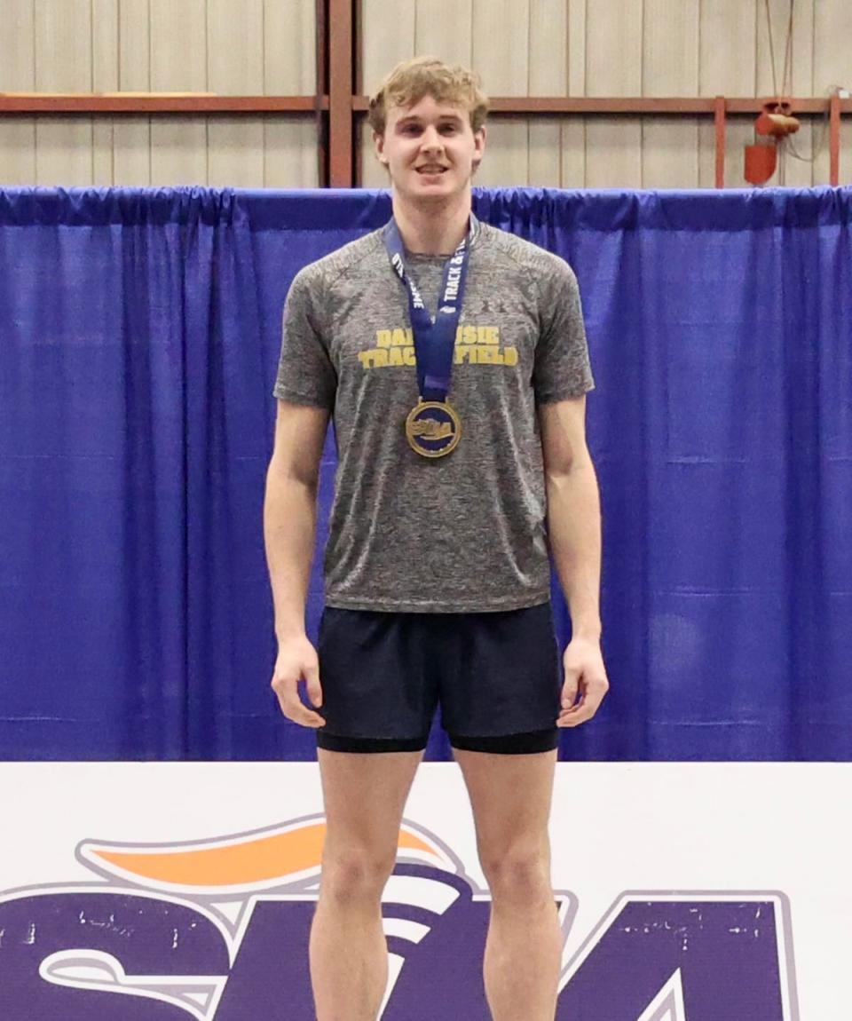 Dalhousie runner Dan Lord brought home four medals from the AUS track and field championships in Moncton. 