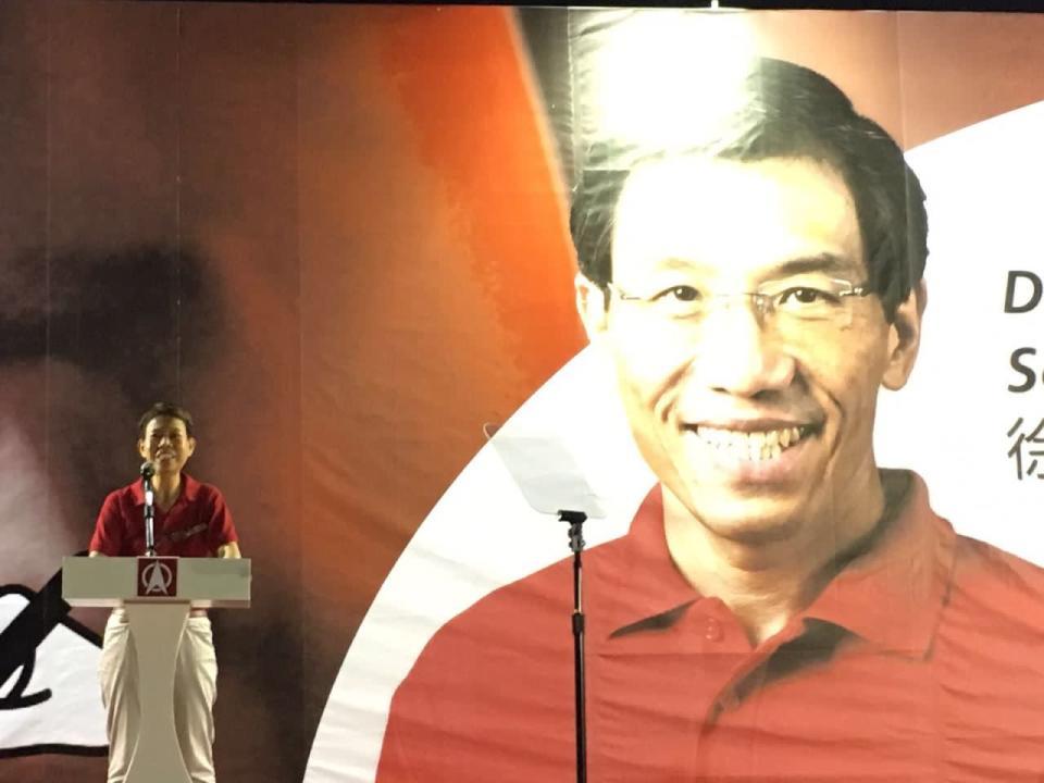 NUS lecturer Dr Wong Souk Yee speaking at the rally. (Photo: Nicholas Yong)