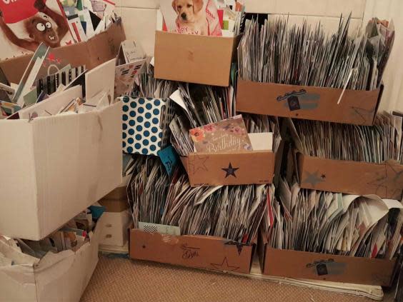 Ollie Jones received an estimated 20,000 cards for his 15th birthday from strangers all over the world (Karen Jones)