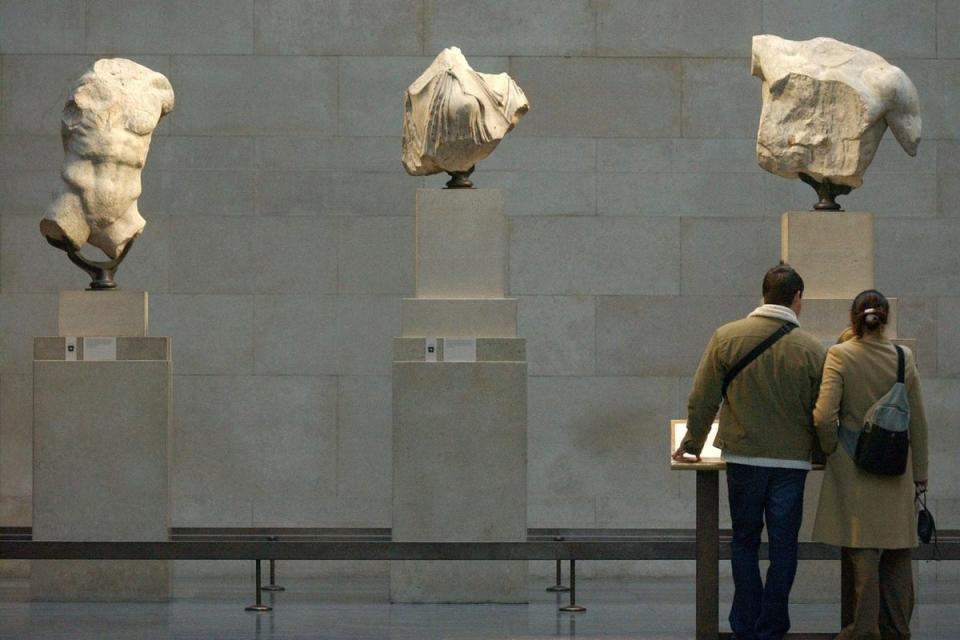 Sections of the Parthenon Marbles in London’s British Museum (Matthew Fearn/PA) (PA Archive)