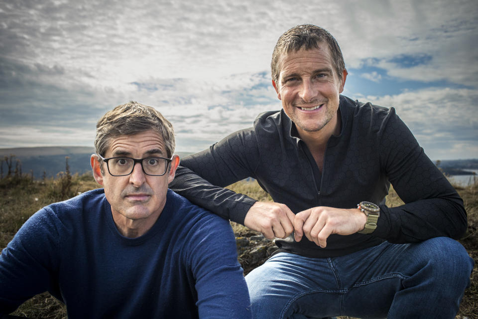 Louis Theroux spends some quality time with Bear Grylls. (BBC)