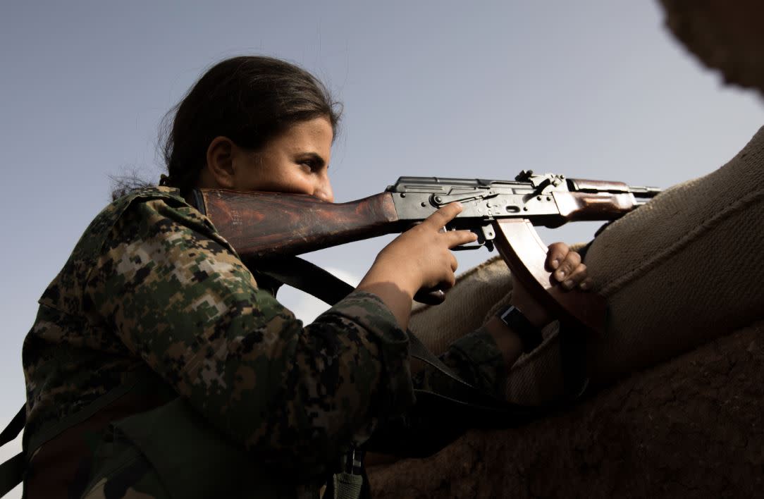 A female writer with the Kurdish YPG (PA)