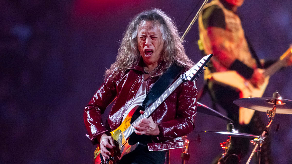  Kirk Hammett of Metallica performs at Ford Field, Detroit. 