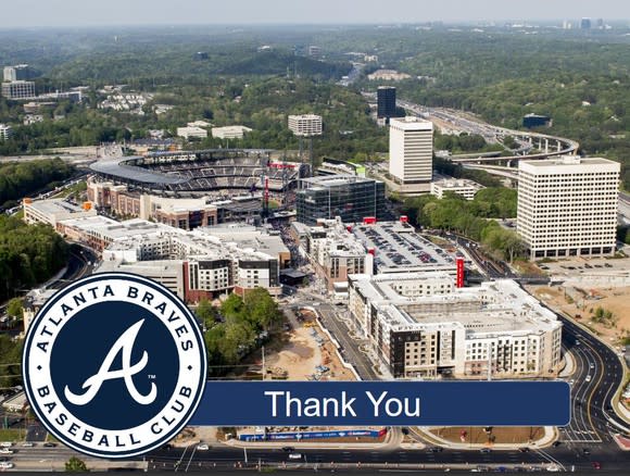 A bird's-eye view of SunTrust Park and The Battery Atlanta development