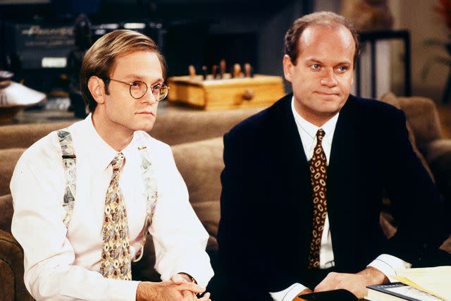 Gale M. Adler/NBCU Photo Bank/NBCUniversal via Getty David Hyde Pierce and Kelsey Grammer on the set of Frasier