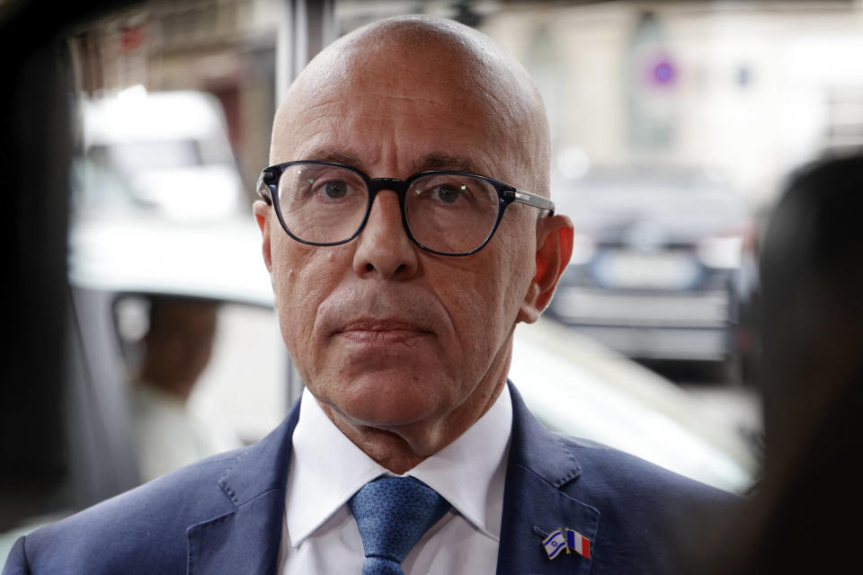 Le patron de LR Eric Ciotti a réfusé de participer aux nouvelles « rencontres de Saint-Denis » d’Emmanuel Macron (photo d’illustration, 12 octobre 2023)