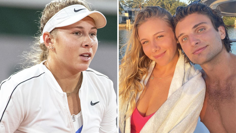 American tennis player Amanda Anisimova missed out on attending the Australian Open because she was struck in quarantine in Abu Dhabi. Pictures: Getty Images/Instagram