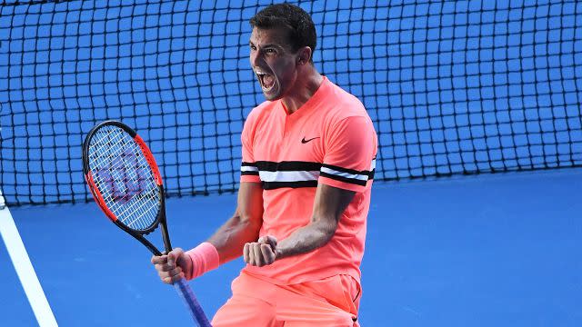 Dimitrov was delighted to advance. Image: Getty