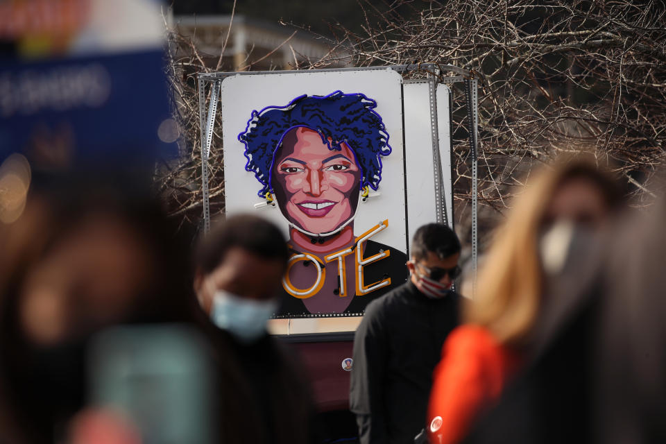 A "Vote" sign at a rally in Lilburn, Ga. (Spencer Platt/Getty Images)
