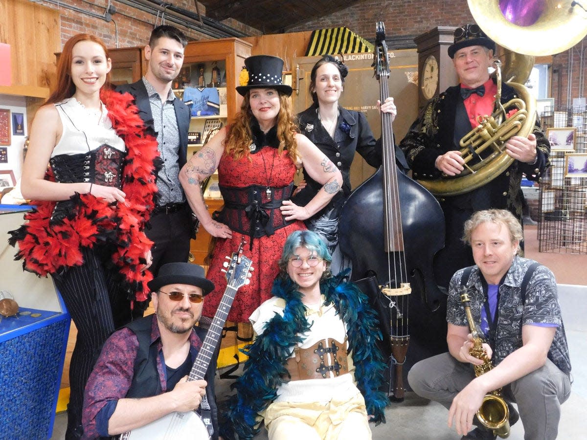 The Catnip Junkies are performing on the "Glass Town Stage" for a Mardi Gras themed fundraiser show for the Sandwich Town Hall Preservation Trust on Feb. 10.