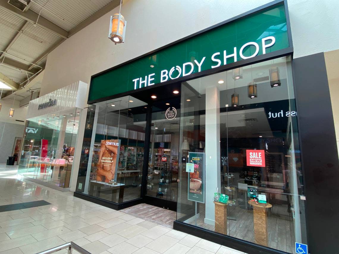 The Body Shop at Fashion Fair is closed and locked, despite the rest of the mall being open.