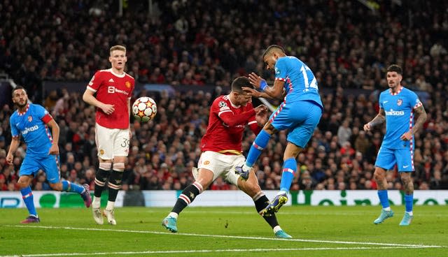 Renan Lodi heads home Atletico Madrid's winner against Manchester United