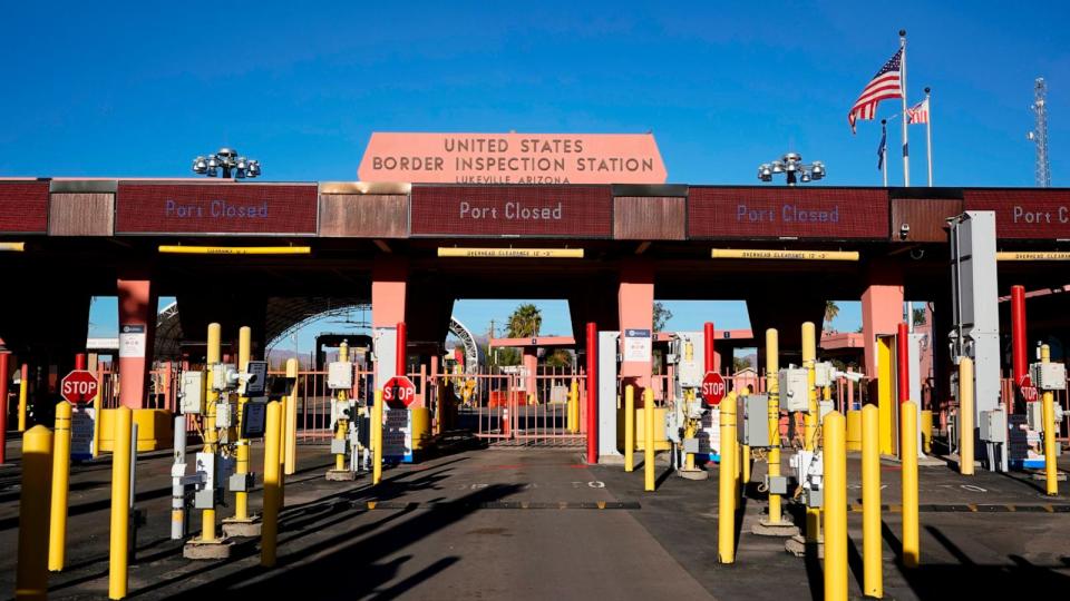 The border crossing sits closed Dec. 15, 2023, at Lukeville, Ariz. (AP Photo/Gregory Bull, File) (Gregory Bull/AP)