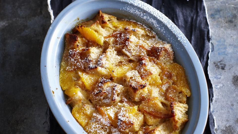 dish of bread pudding