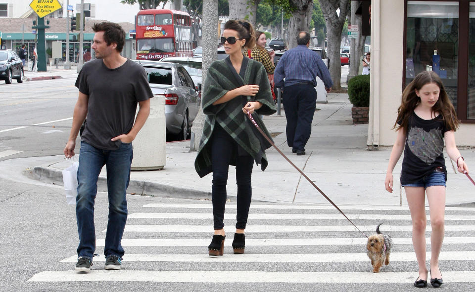 (L-R) Len Wiseman, Kate Beckinsale and Lily Mo Sheen are seen on July 31, 2010 in Los Angeles, California.