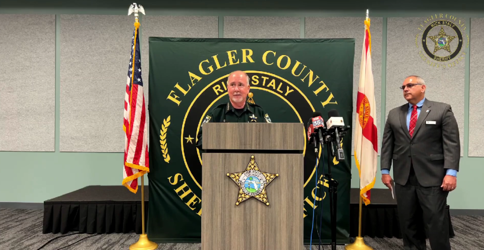 Flagler County Sheriff Rick Staly and Flagler School Board Chair Will Furry give an update on the series of "swatting" calls that have threatened shootings and bombs at Flagler Schools on May 14, 15 and 16, 2024.