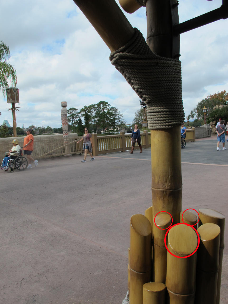 Mickey's head is formed by the poles. 