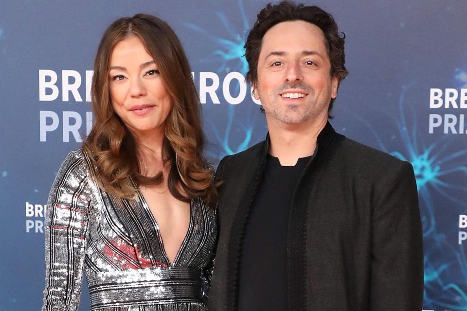 Nicole Shanahan and Sergey Brin attend the 2020 Breakthrough Prize Ceremony at NASA Ames Research Center on November 03, 2019 in Mountain View, California.