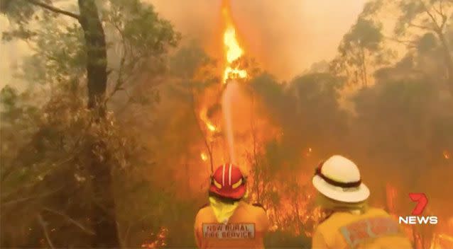 The huge fire quickly spread thanks to soaring temperatures. Source: 7 News