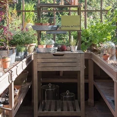 Space saving potting bench with storage  - Credit: Waitrose