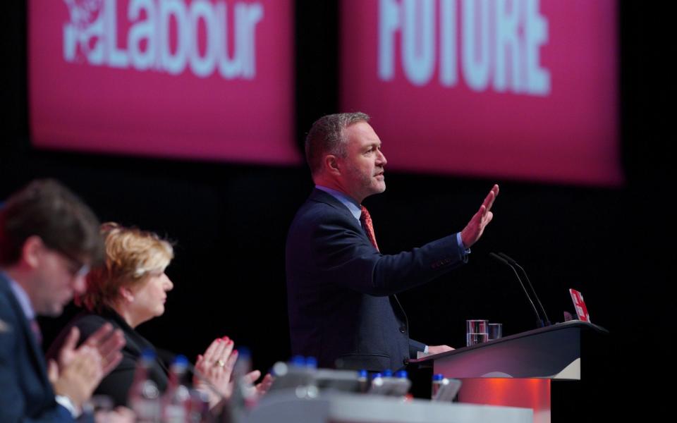 Steve Reed, the shadow justice secretary, addresses Labour conference in Liverpool this morning  - Peter Byrne /PA