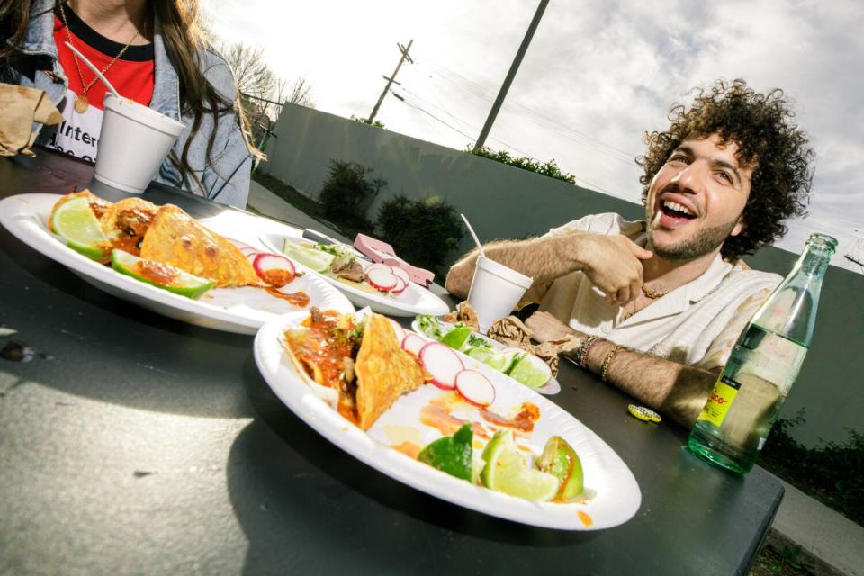 Benny Blanco at Tacos Y Birria La Unica.